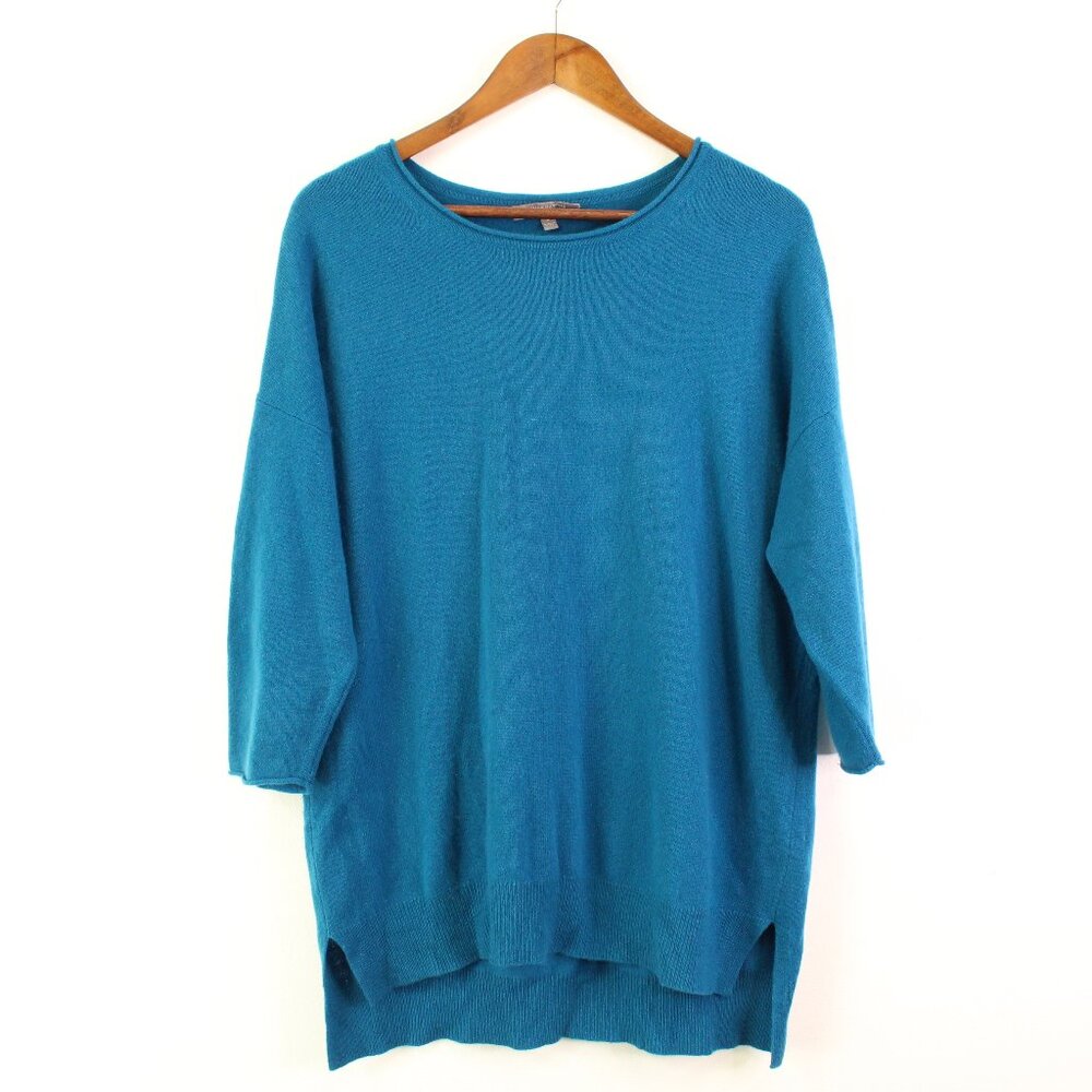 Neiman Marcus Cashmere Rolled Dolman Sweater‎ Teal Size L
